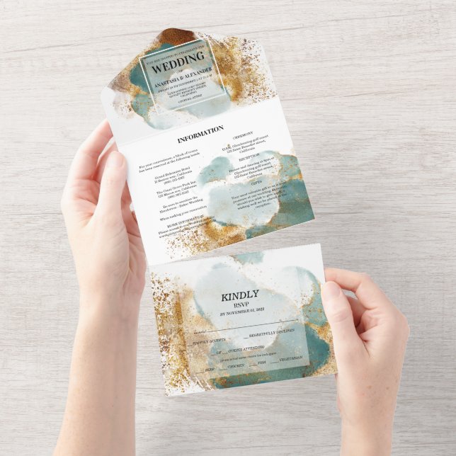 Elegante invitación de boda/rsvp/detalles. (desgarro)