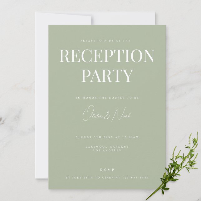 Elegante Invitación de Boda Sage Green (Subido por el creador)