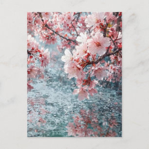 Elegante Invitación de Boda Sakura Sobre Agua - Se