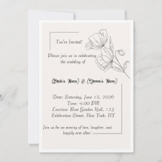 Elegante Invitación de Boda Simple