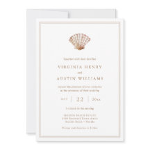 Elegante invitación de boda simple de playa