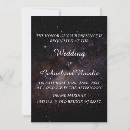 Elegante Invitación de Boda Starry Night Sky Galax