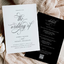 Elegante Invitación de Boda Todo en Uno con Detall
