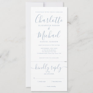 Elegante Invitación de Boda Todo en Uno con Letra 