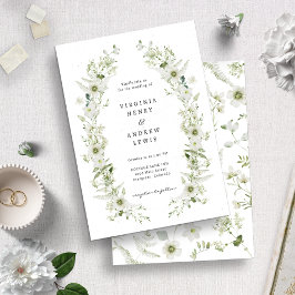 Elegante Invitación de Boda Vintage con Verdor
