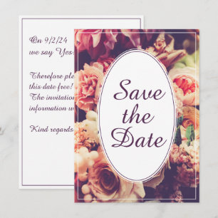 Elegante Invitación de Boda Vintage, Motif de Flor