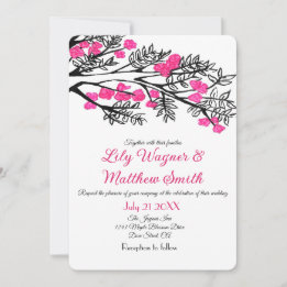 Elegante Invitación de bodas de árboles florales