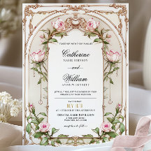 Elegante invitación de bodas florales de Rubor vin
