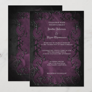 Elegante invitación de bodas góticas de Halloween