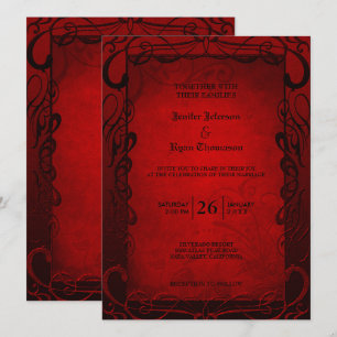 Elegante invitación de bodas góticas de Halloween
