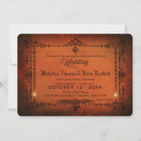 Elegante invitación de bodas góticas vintage