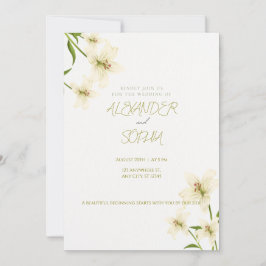 ELEGANTE INVITACIÓN DE BODAS MINIMALISTA DE LIRIO