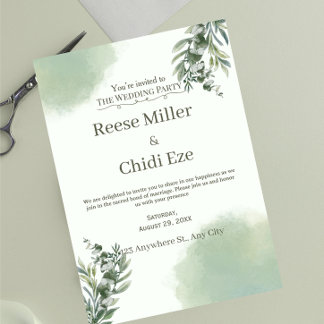 Elegante Invitación de Bodas y Aniversario de Boda