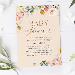 Elegante invitación de Boho Baby Shower