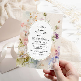 Elegante invitación de Boho Floral a Baby Shower