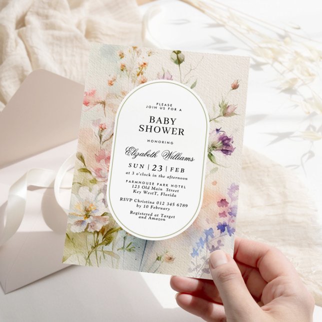 Elegante invitación de Boho Floral a Baby Shower (Subido por el creador)