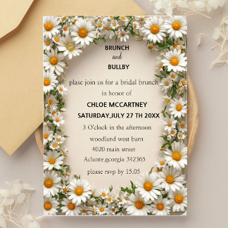 elegante invitación de brunch con ducha de novia