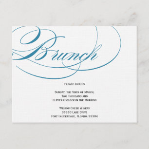 Elegante Invitación de brunch con escritura - Azul