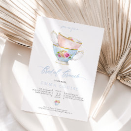 Elegante invitación de brunch con té de flores