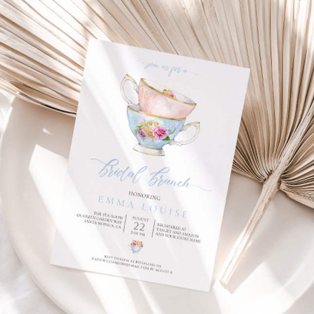 Elegante invitación de brunch con té de flores (Subido por el creador)