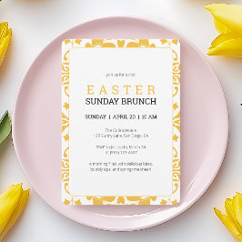 Elegante Invitación de brunch de domingo de Pascua