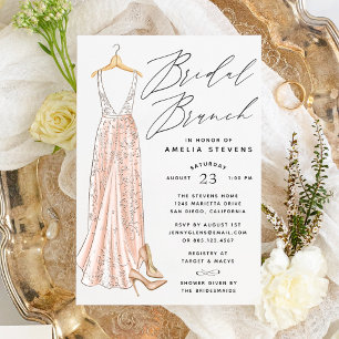 Elegante invitación de brunch de novias