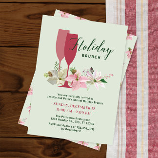 Elegante Invitación de brunch de vacaciones de Poi