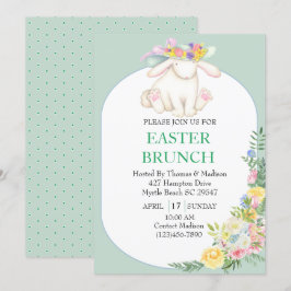 Elegante Invitación de brunch de verano verde de m