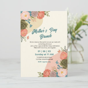 Elegante invitación de brunch del Día de la Madre