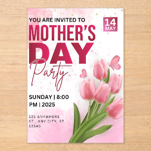 Elegante invitación de brunch del día de la madre