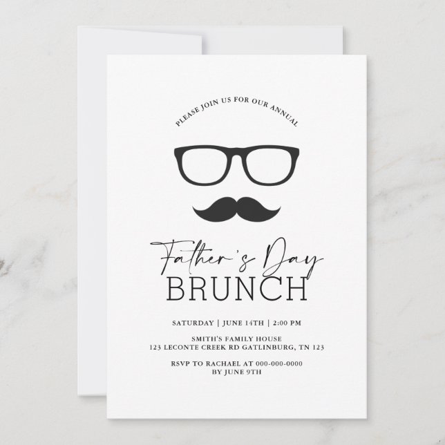 Elegante invitación de brunch rústico para el día  (Anverso)