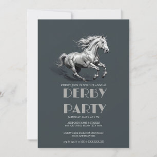 Elegante Invitación de Caballo de Plata para Fiest