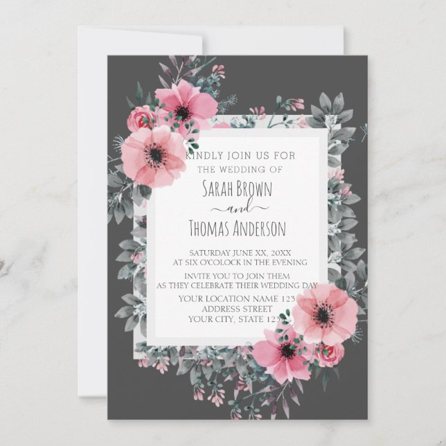 ELEGANTE INVITACIÓN DE CARBÓN (Anverso)