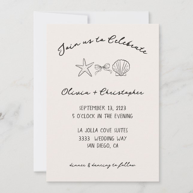 Elegante Invitación de casamiento de coquetas de m (Anverso)