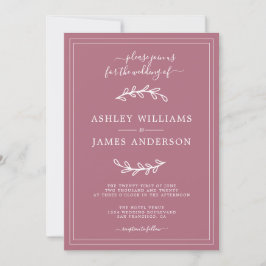 Elegante invitación de cassis morada