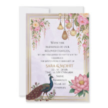Elegante Invitación de Ceremonia de Anillo Indio