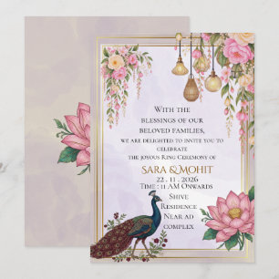 Elegante Invitación de Ceremonia de Anillo Indio