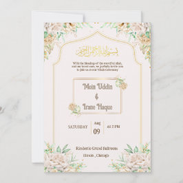 Elegante Invitación de Ceremonia de Nikah Islámica