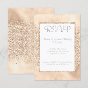ELEGANTE INVITACIÓN DE CHAMPAGNE SPARKLE RSVP