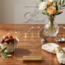 Elegante Invitación de Comida de Eid de Acrílico M