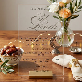 Elegante Invitación de Comida de Eid de Acrílico M