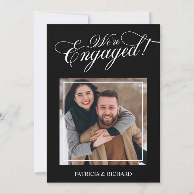 Elegante Invitación de compromiso (Anverso)