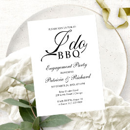 Elegante Invitación de Compromiso de BBQ I DO
