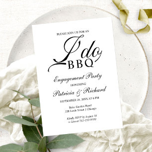 Elegante Invitación de Compromiso de BBQ I DO