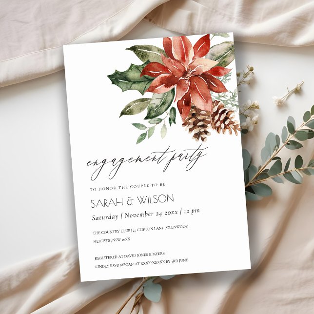 Elegante Invitación de Compromiso de Pine Cone de  (Subido por el creador)