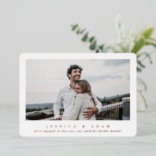 Elegante Invitación de compromiso de Relieve metal