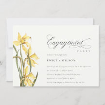 Elegante invitación de compromiso rústico amarillo
