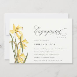 Elegante invitación de compromiso rústico amarillo