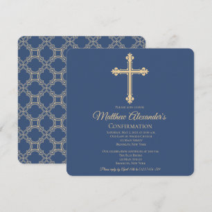 Elegante invitación de confirmación cruzada