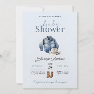 Elegante invitación de Cowboy a Baby Shower